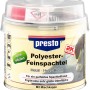 Presto Polyester-Feinspachtel 250g im Metalleimer mit transparentem Deckel.