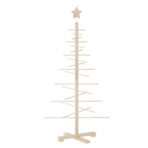 vidaXL Weihnachtsbaum aus Holz, 125 cm, zum Schmücken. Kiefer Massivholz Baum.