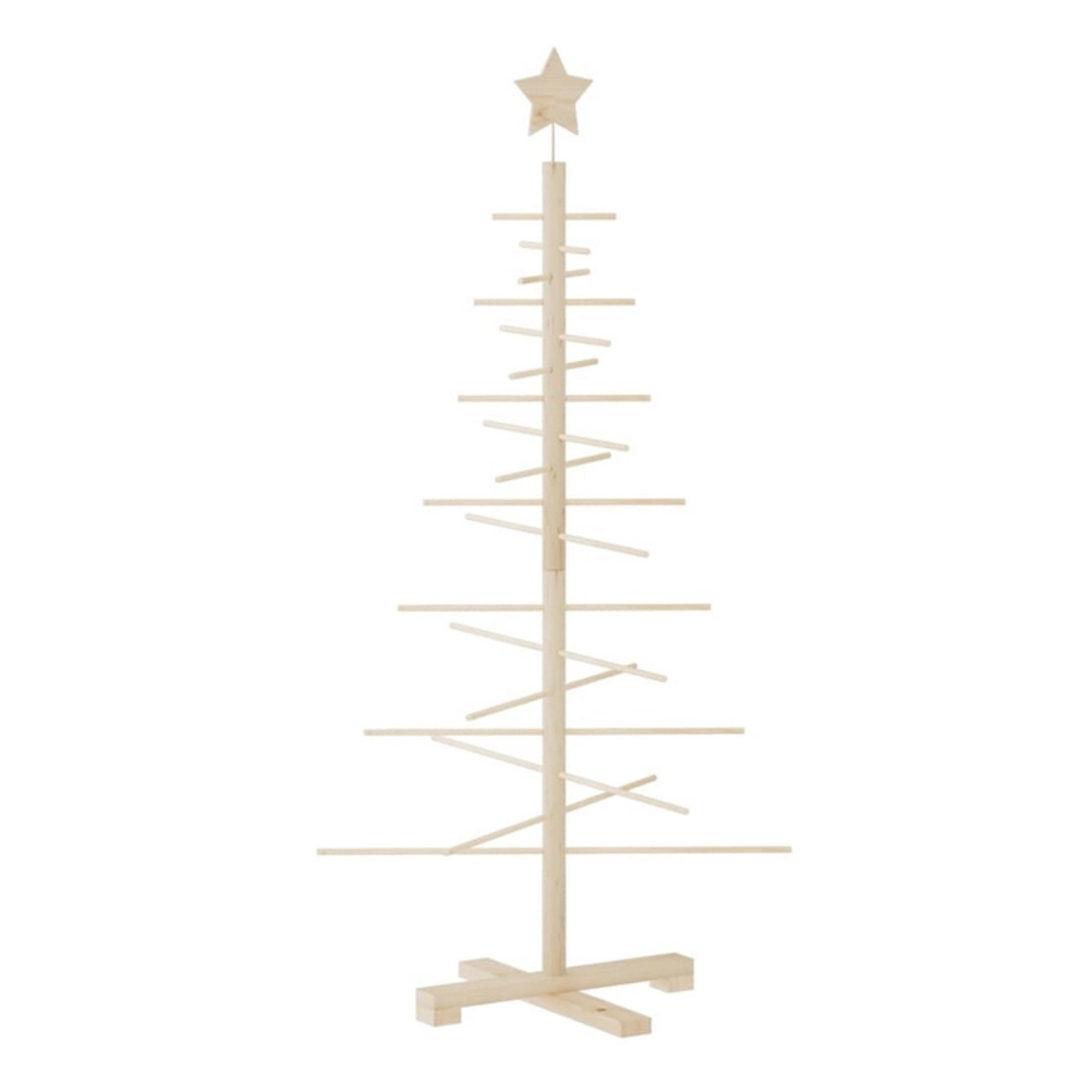 vidaXL Weihnachtsbaum Holz Zum Schmücken 125 cm Massivholz Kiefer