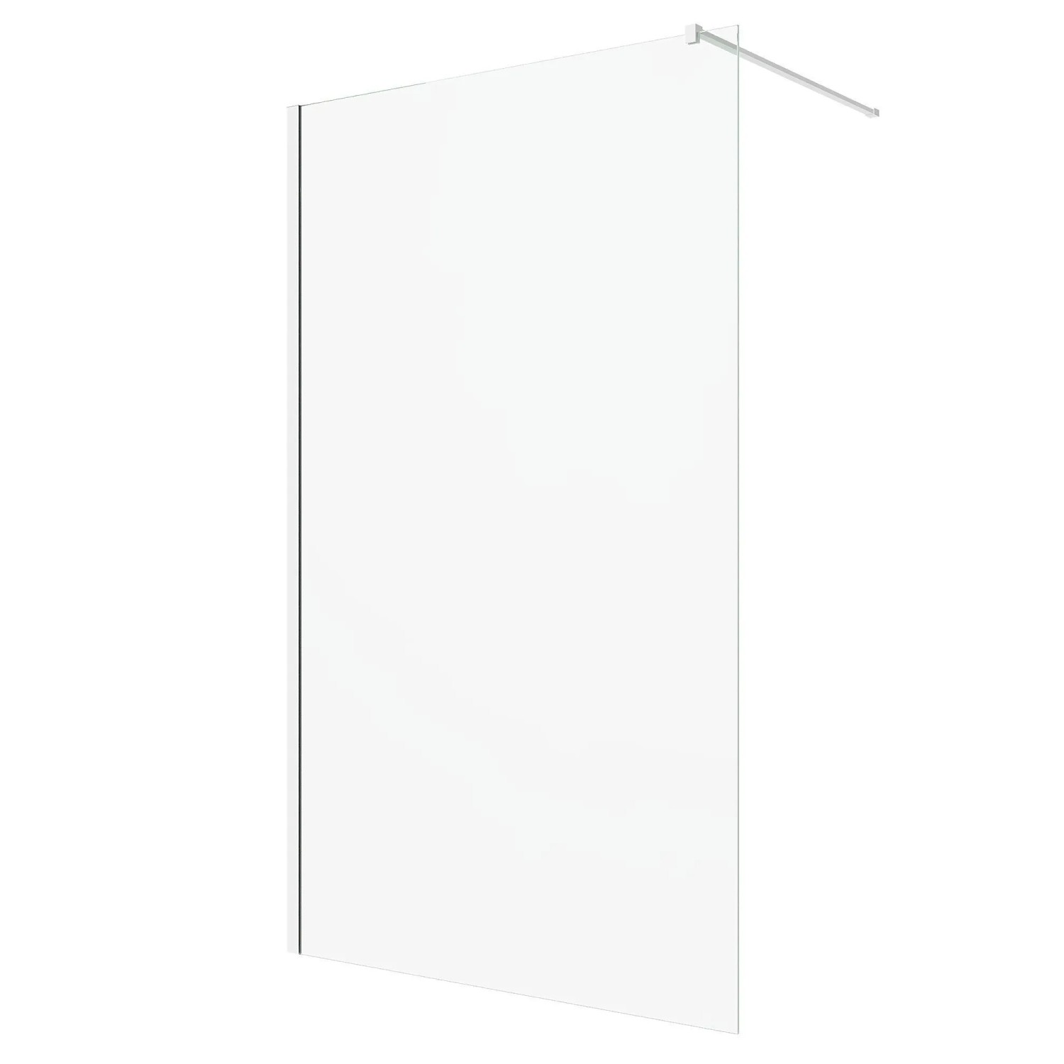Aquabatos Duschwand 100 x 200 cm Walk In Dusche Duschabtrennung mit Weißmattem Wandprofil 8 mm Nano ESG Sicherheitsglas Glaswand Duschtrennwand