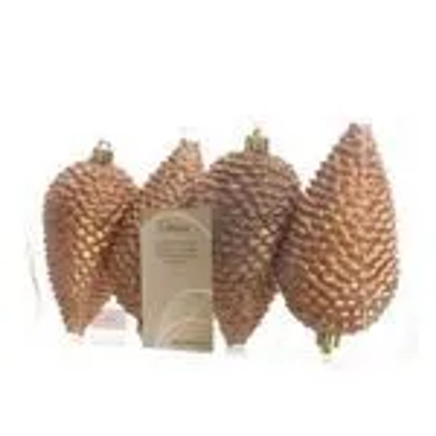 Kaemingk Christbaumschmuck Zapfen Bruchfest 7 cm H 12 cm 4 Stueck Braun