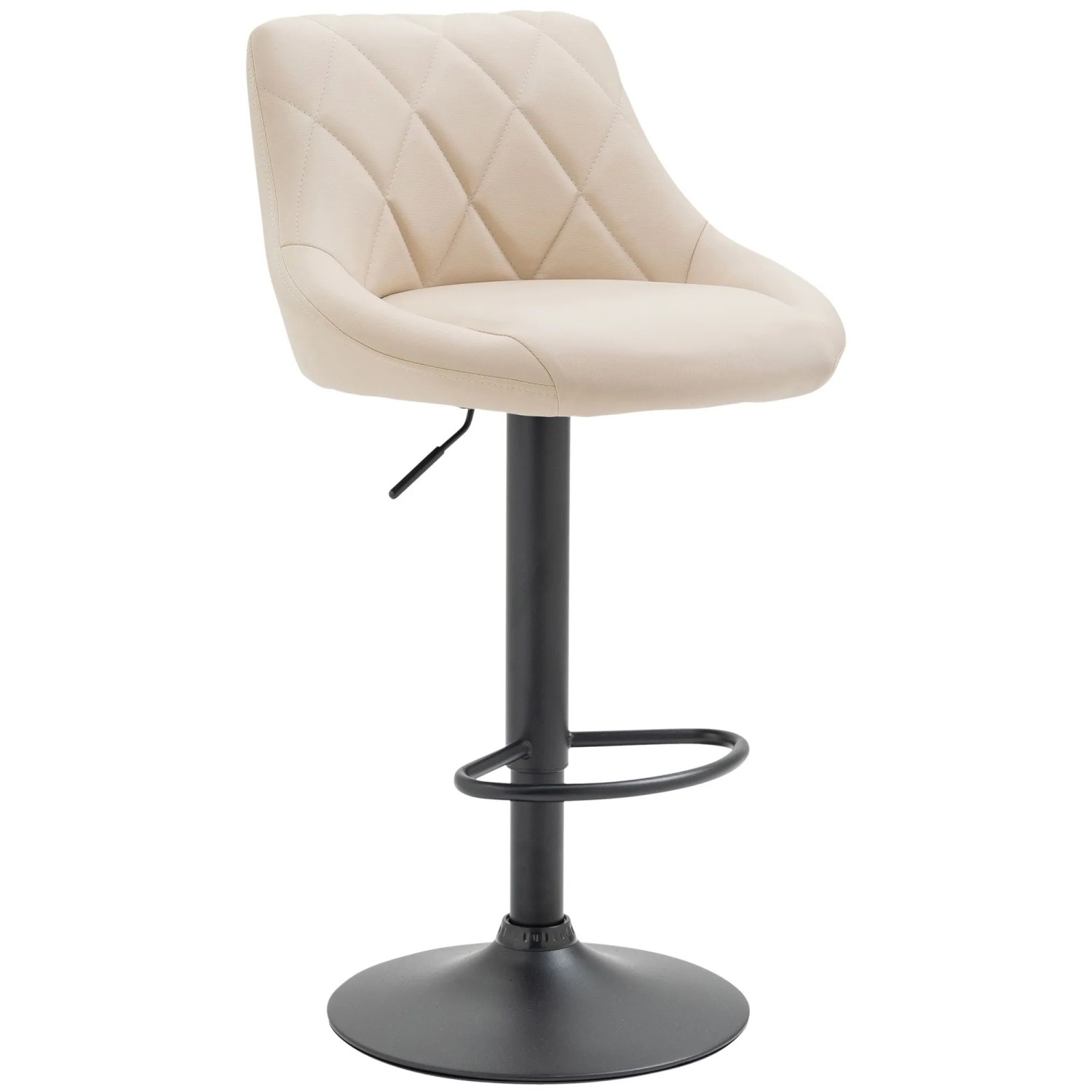 CLP Barhocker Lazio Kunstleder Creme/Schwarz
