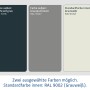 Farbauswahl für Hörmann EcoStar Gerätehaus: Anthrazitgrau, Graualuminium, Grauweiß.