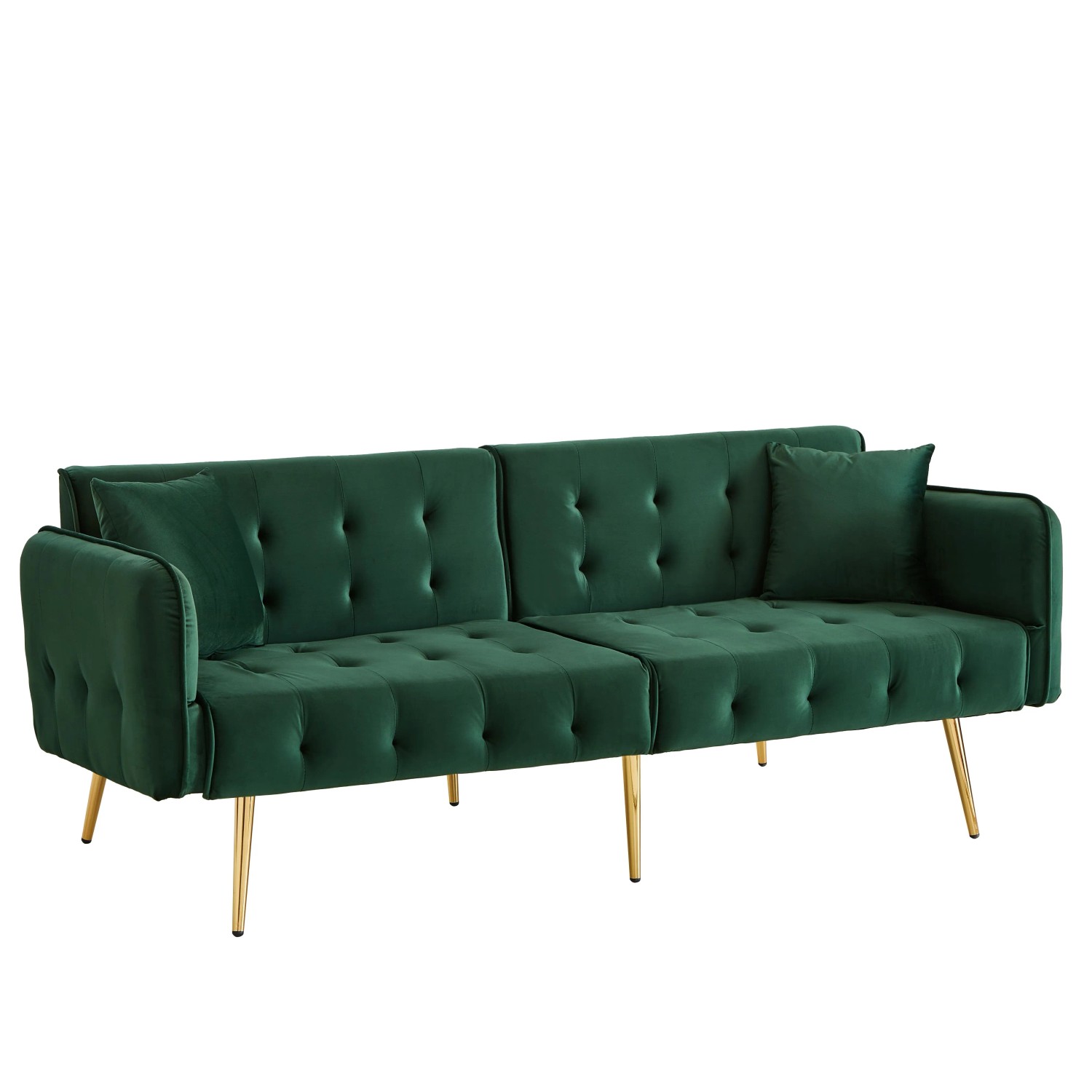 Merax Schlafsofa 2 Sitzer Velours Verstellbare Rückenlehne