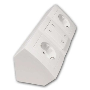 McPower Steckdosenblock Flair 2-Fach Schalter Weiß