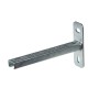 Dalsys Schienenkonsole 30cm, Stahl verzinkt, silberner Wandausleger mit Löchern.