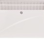 Weißer Konvektorheizer Idala 2000 W mit schwarzen Füßen und seitlichen Griffen.