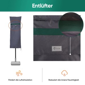 Sekey Schutzhülle für Doppelsonnenschirm, wasserdicht, aus Polyester, mit Entlüftung