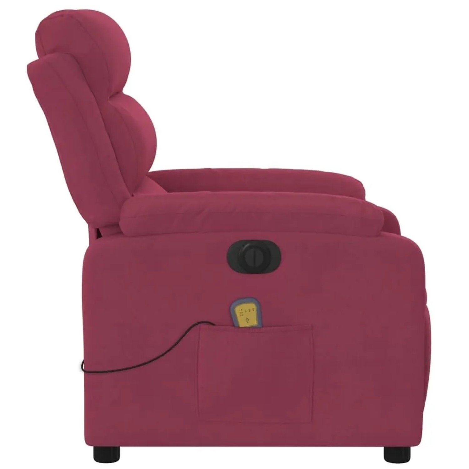 vidaXL Massagesessel Elektrisch Weinrot Samt 3205086_10