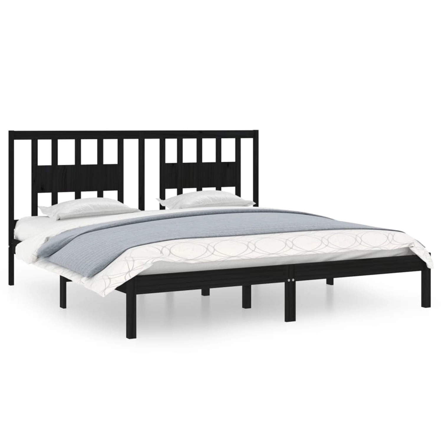 vidaXL Massivholzbett Schwarz Kiefer 200x200 cm1156378 günstig online kaufen