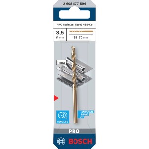 Bosch Spiralbohrer Pro Stainless Steel, 3,5 mm, für Metallbohrungen.