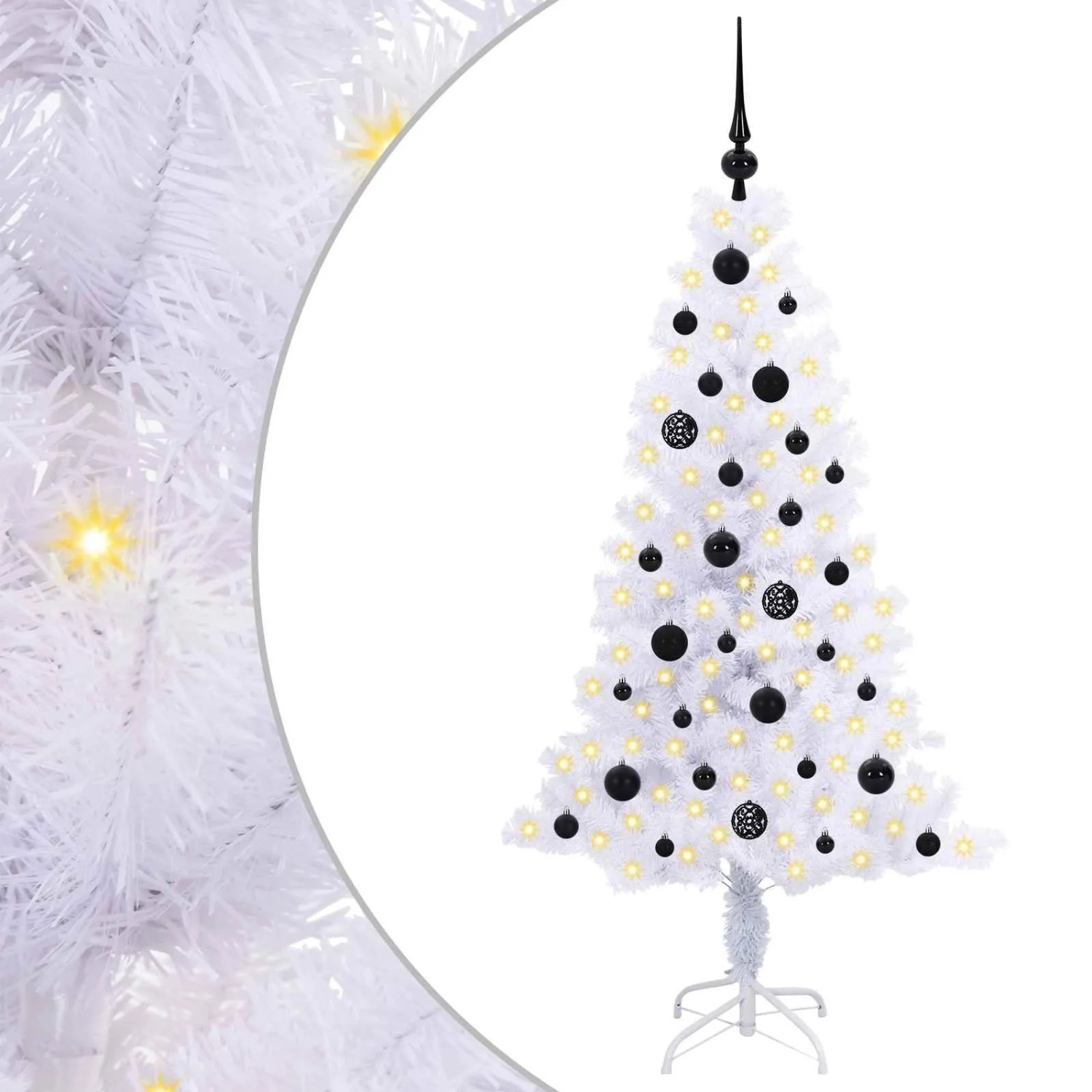 vidaXL Künstlicher Weihnachtsbaum Weiß 150 cm PVC und Stahl 3426649