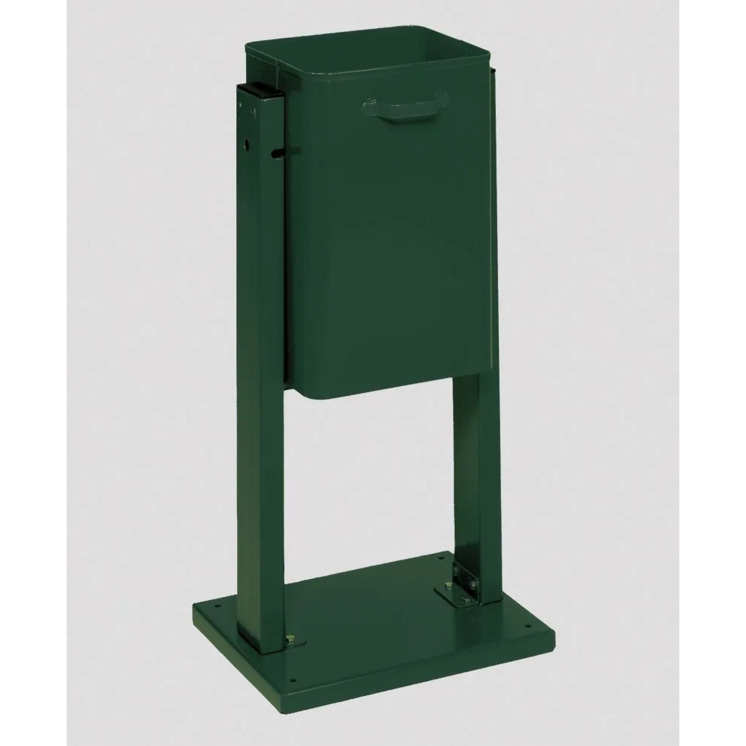 PROREGAL Klassischer Eckiger Abfallsammler Für Außenbereich Mit Bodenplatte HxBxT 89 x 43 x 31,5 cm Grün