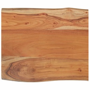Rechteckige Akazien-Massivholz Tischplatte mit Naturkante. Warme Holzmaserung, ideal für Möbelbau und Regalböden.