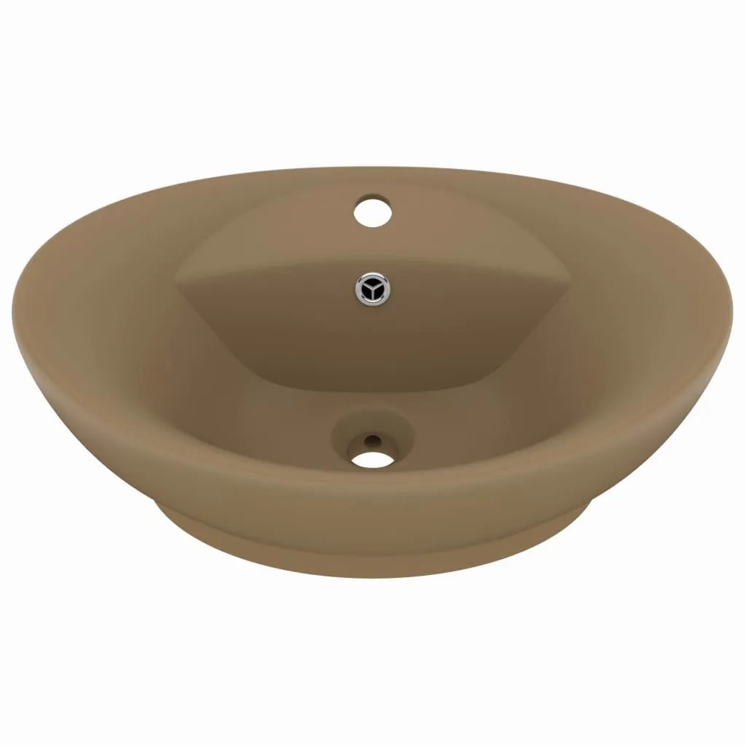 vidaXL Luxus-Waschbecken Überlauf Oval Matt Creme 58,5x39cm Keramik 146941 günstig online kaufen