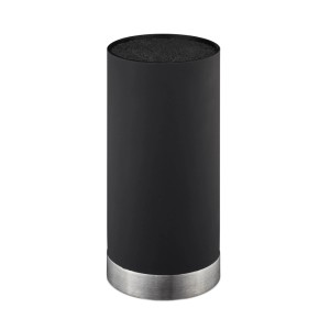 Relaxdays Messerblock Kunststoff Edelstahl Schwarz Unbestückt mit Borsten Entnehmbar 22 cm x 11 cm 1,5 kg