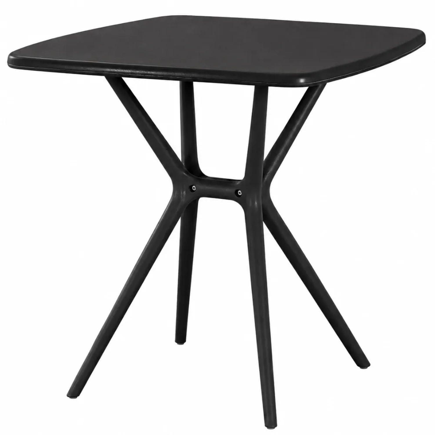 DELUKE Gartentisch SVEN Eckig 72x72x76cm Kunststoff Schwarz Balkontisch Outdoor-Tisch Klein