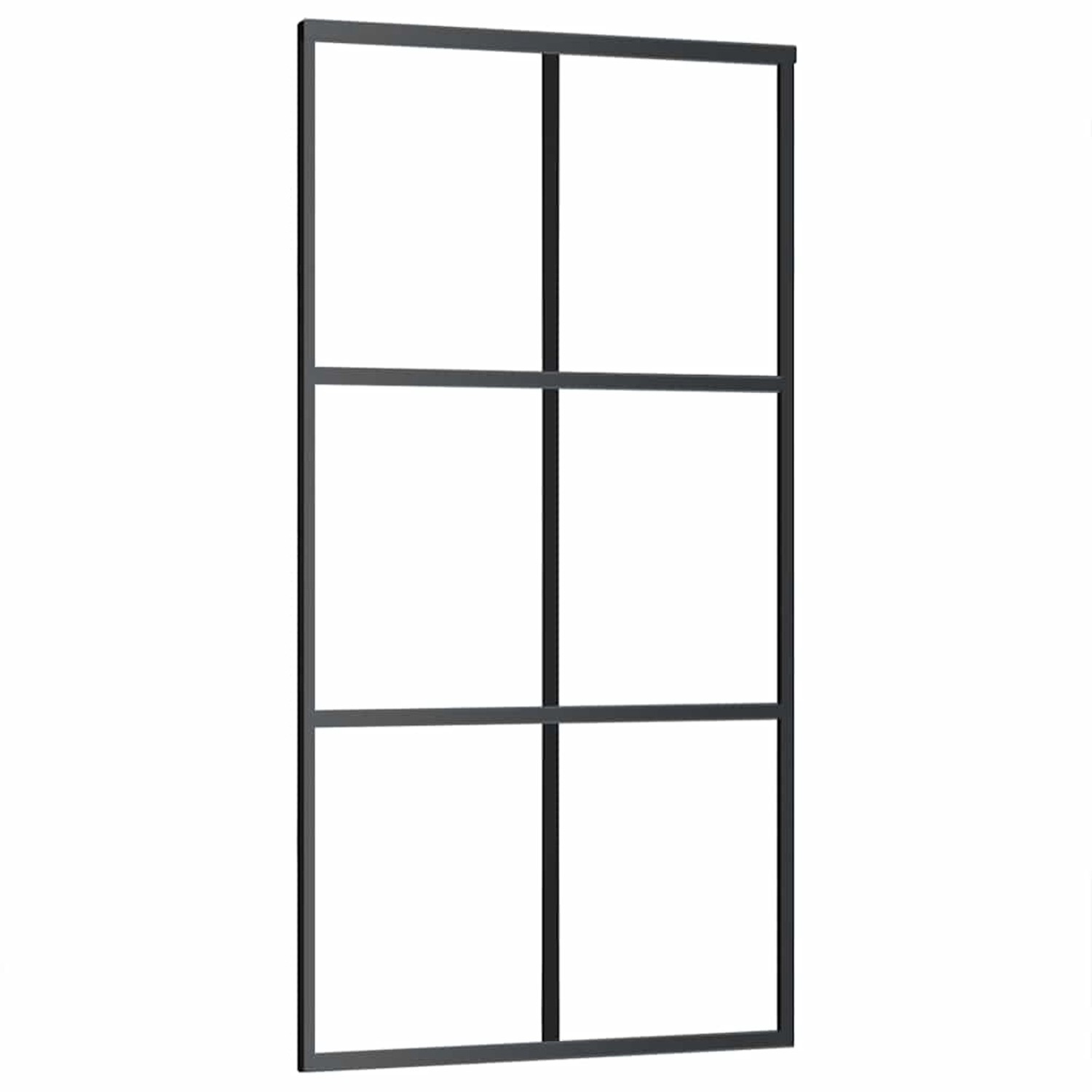 vidaXL Schiebetür ESG-Glas und Aluminium 102x205 cm Schwarz 151013