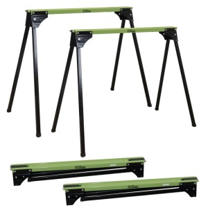 TRUTZHOLM 2er-Set Arbeitsböcke, klappbar, bis 1000 kg, Stahl pulverbeschichtet, grün und schwarz.