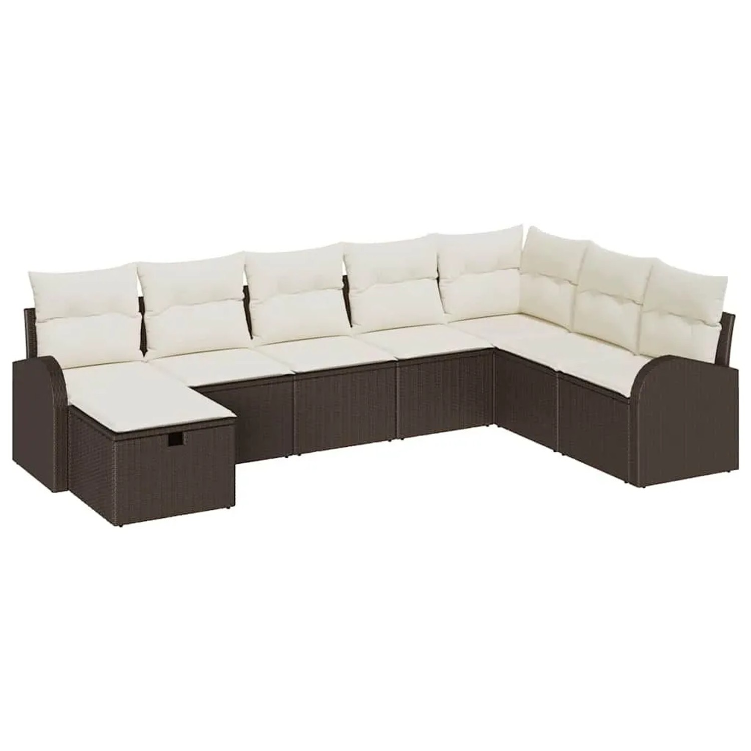 vidaXL Sofa Set mit Kissen mit Speicher Braun und Creme Poly-Rattan 3359127 günstig online kaufen