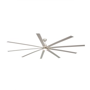 Energiespar Deckenventilator Manhattan mit LED Beleuchtung, Nickel matt, 244 cm Durchmesser.
