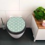 Anthrazitfarbener Banjado WC-Sitz mit Absenkautomatik und Herzmuster.