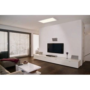 Eglo LED-Panel Salobrena Eco, 60x30 cm, weiße Deckenleuchte im Wohnraum.