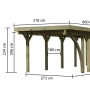 Karibu Einzelcarport Classic: Holzcarport mit Maßen und PVC Dachplatten.