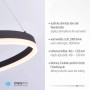Moderne, anthrazitfarbene LED-Pendelleuchte Titus, Ø 60cm, dimmbar, für Wohnraum.