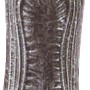 Schwarze Moll Grabvase aus Kunstguss, 26 cm hoch, mit floralem Muster. Grabschmuck.