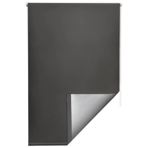 Anthrazitfarbenes Sol Royal Thermorollo 90x160cm, Unterseite silbern reflektierend für Verdunkelung.