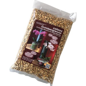 Beutel Colomi Orchideengranulat 1 l Gold, mineralisches Substrat für Zimmerorchideen.