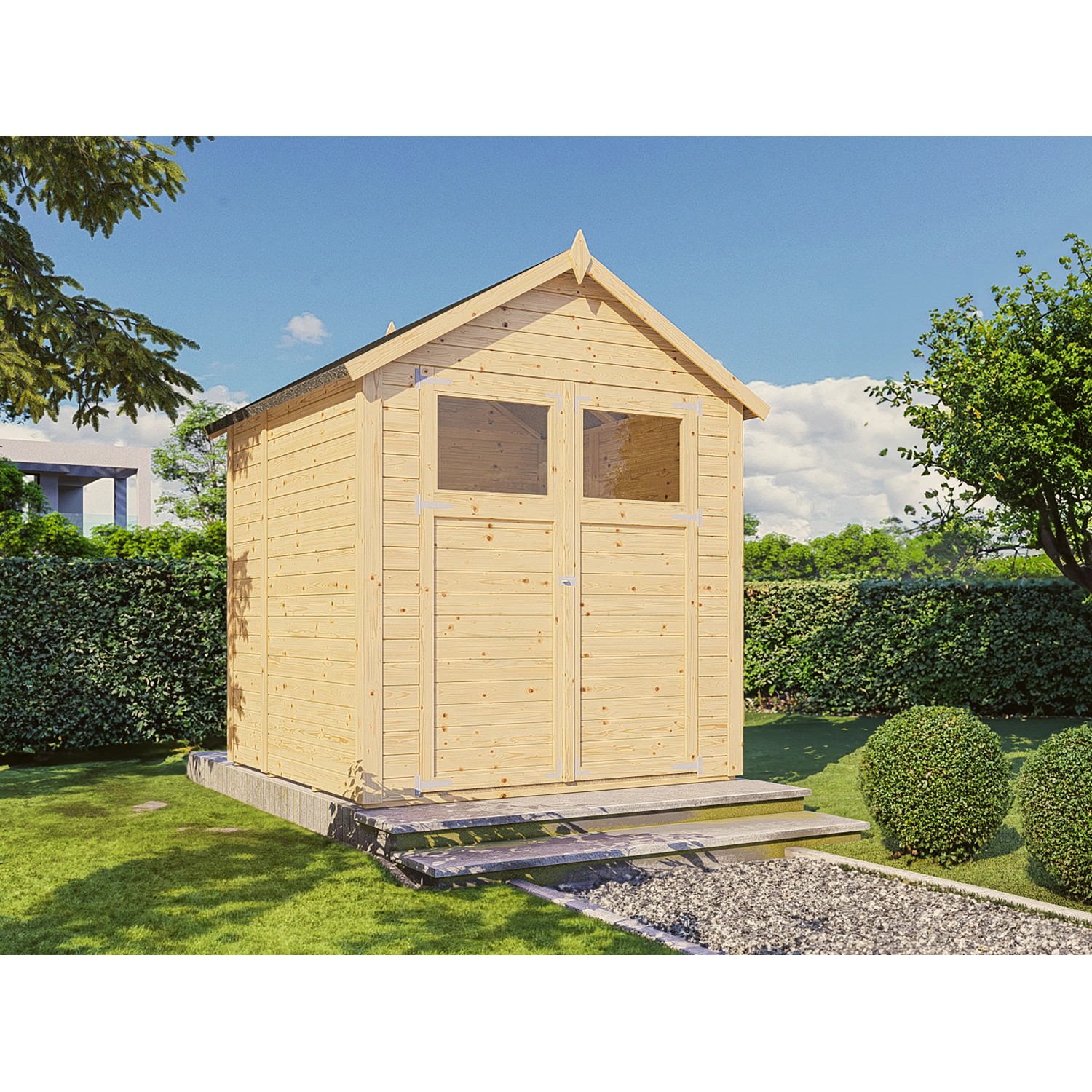 Bertilo Holz-Gartenhaus Sylt 180 cm x 175 cm Natur FSC®