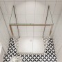 AICA U-Form Duschkabine 100x90cm mit Schiebetür und Seitenwand aus ESG Sicherheitsglas.