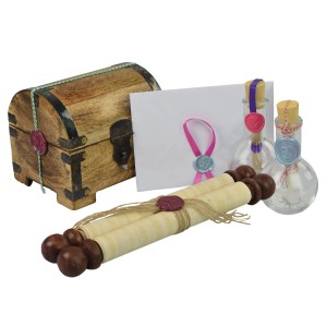 Pebaro Siegelwachspistole Set mit Siegeln, Briefen, Flaschen und Schatzkiste für kreatives Basteln.