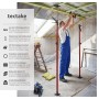 Tectake 4Er Set Teleskopstützen  Stufenlos Höhenverstellbar 115   290 cm  20 x 8 x 115 cm Rot
