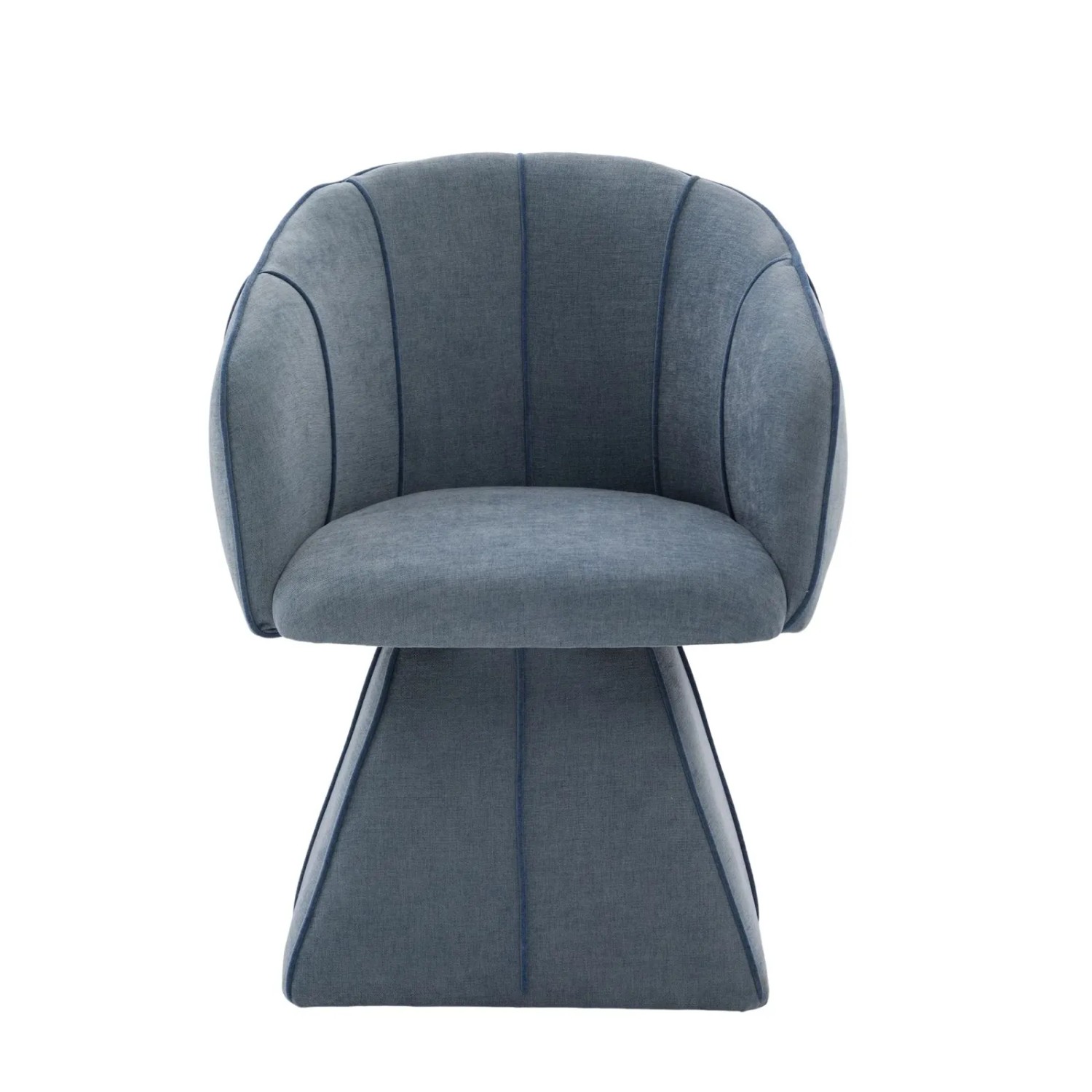 PXloue Stühle Drehstuhl 360 Grad Drehsessel mit Hoher Rückenlehne Chenille Blau