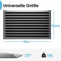 Björn&Schiller Fußmatte 55x90 cm für Außenbereich, silberner Alurahmen, schwarze Polypropylen-Lauffläche mit Drainagelöchern.