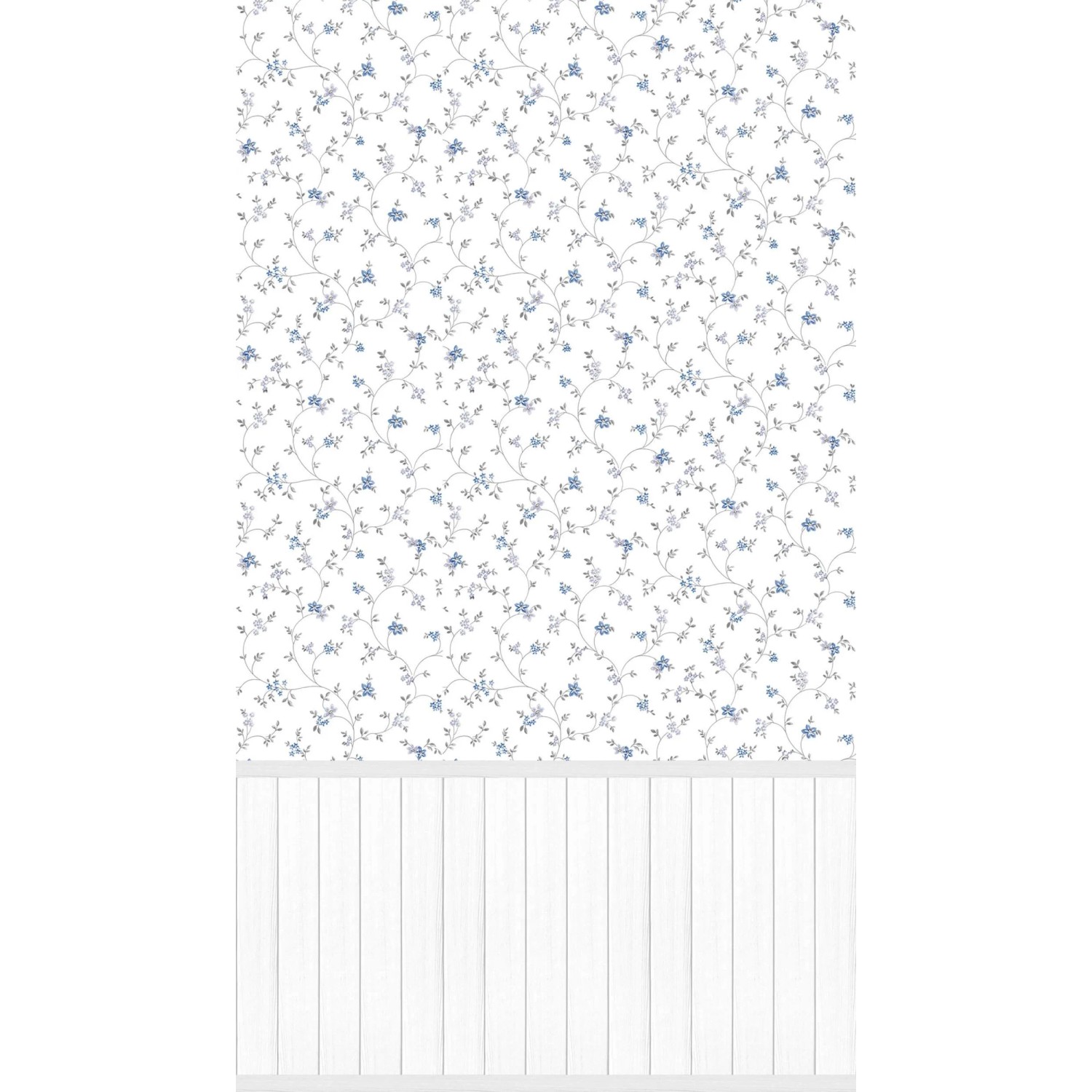 PROFHOME 398052-GU Fototapete Blumen Matt Creme Blau Grün 1,59 m x 2,8 m