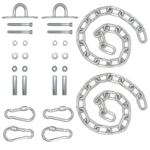 AMANKA 2er Set Hängesessel-Befestigung: Ketten, Haken, Schrauben und Dübel für sichere Montage.