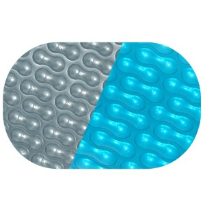 Evolution Solarplane Oval, 623x360cm, blau-silber, 400µm Geobubble für Pool Isolation.