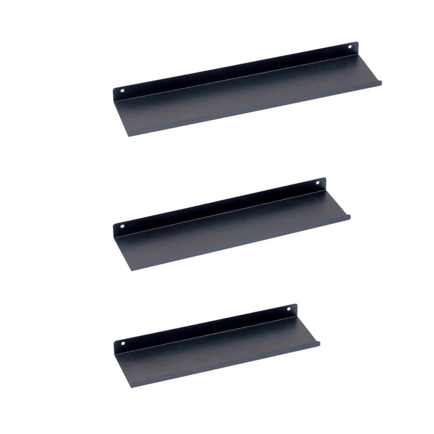 BERLINLODGE Wandregal Metall 3er Set Matte Schwarz Schweberegal Wandboards Bücherregal 3-Teiliges Hängeregal Wanddeko