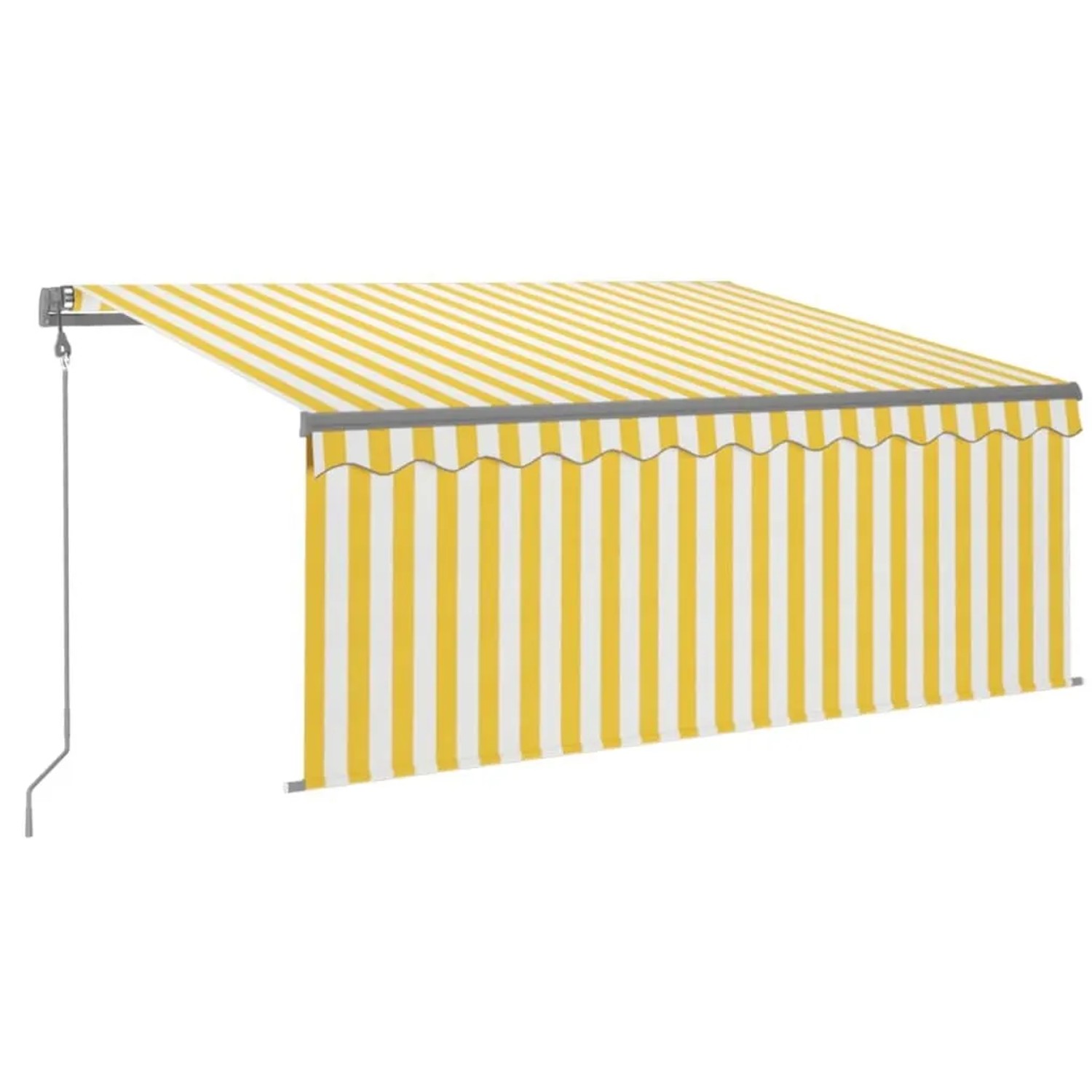 vidaXL Markise Automatisch mit Rollo LED Windsensor 3,5x2,5m Gelb Weiß 3069413