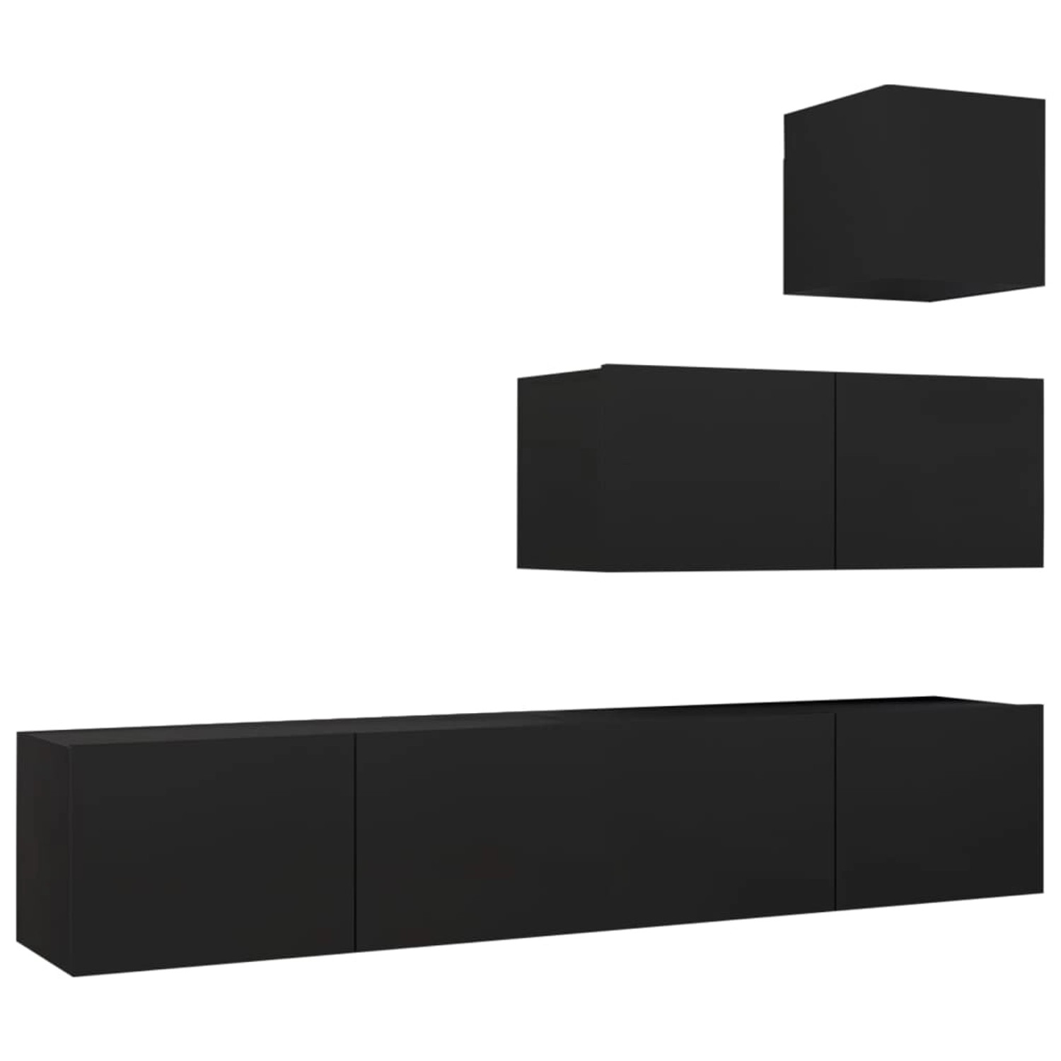 VidaXL 4-tlg. TV-Schrank-Set Schwarz Holzwerkstoff 4