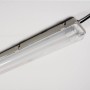 Graue LED-Feuchtraumleuchte mit Sensor, 120 cm, für Keller & Garage.
