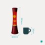 Eglo LED-Tischleuchte Bordeaux/Orange, 39,5 cm hoch. Zylindrische Lavalampe mit weinroter Flüssigkeit und orangem Lava-Effekt.