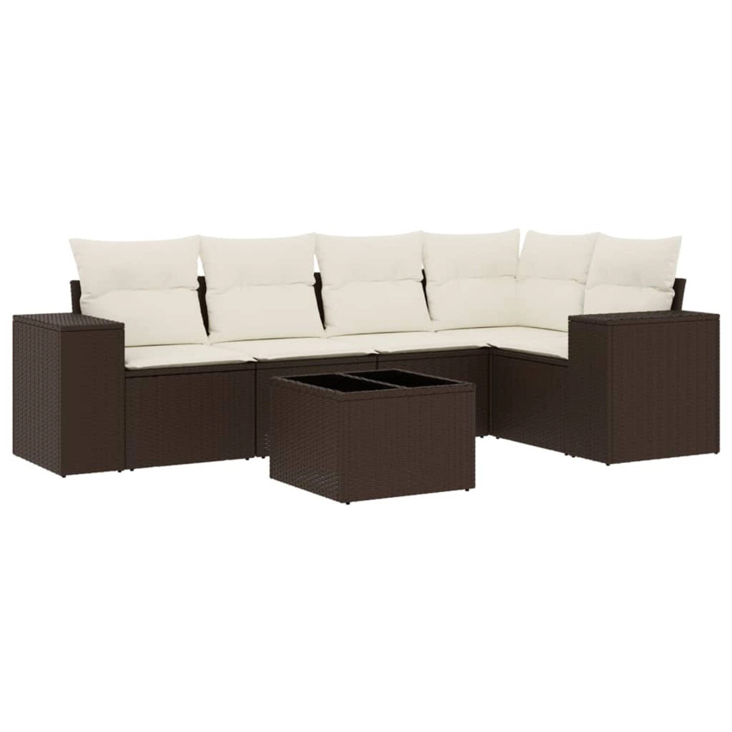 vidaXL 6-Tlg Garten-Sofagarnitur mit Kissen Braun Poly Rattan 3254880 günstig online kaufen