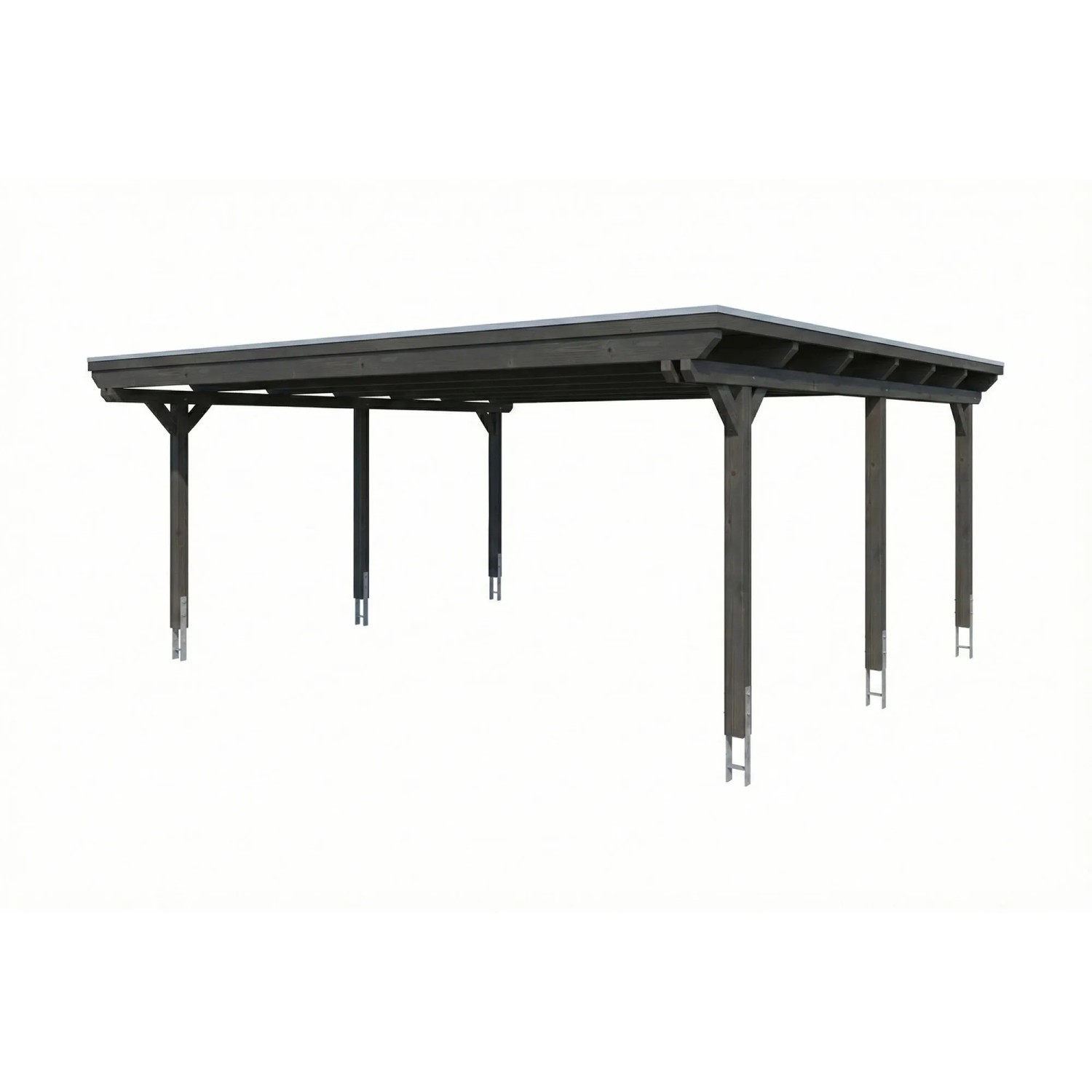 Skan Holz Carport Emsland EPDM-Dach 609 cm x 604 cm Schiefergrau