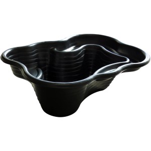 Ubbink Fertigteich Iris SI, 150 l, schwarzes Teichbecken mit Pflanzzonen für den einfachen Einbau im Garten.