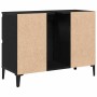 vidaXL Waschbeckenunterschrank in Schwarz Eichen-Optik, 80x33x60 cm mit Tür.